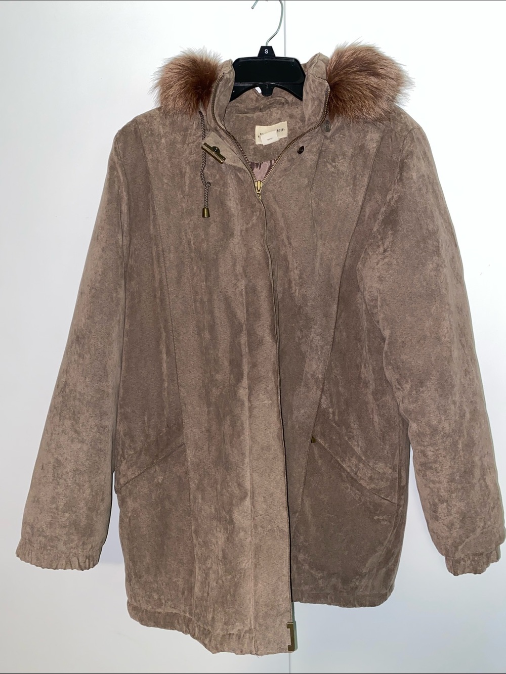 St. John's Bay Brown Hooded Jacket with Zipper